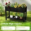 Raised Garden Bed with Legs 33.66 Tall Self-Watering Resin Planter Box with Lockable Wheels Drainage Plug and Gauge for Vegetab