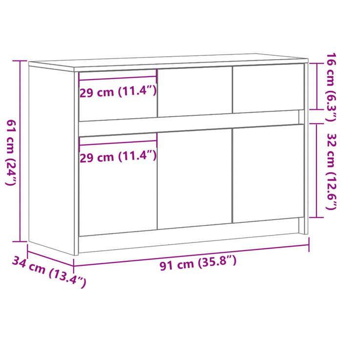 VidaXL Meuble TV avec LED chêne sonoma 91x34x61 cm bois d'ingénierie 852182