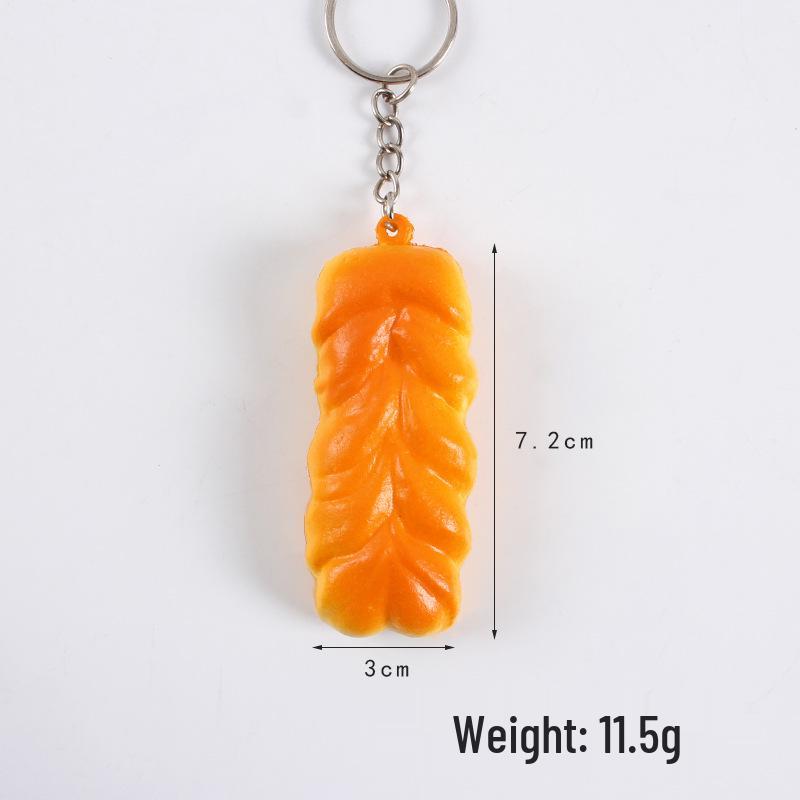 Mini Bread Keychain: Croissant & Pineapple Bun Squeeze Toy