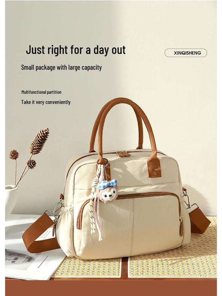 Stylish Maternity Handbag: Large-Capacity Multifunctional Bag with Insulated Milk Bottle Holder for Moms
