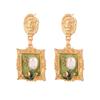 Monet Oil Painting Series Love Earrings Natural Pearl Flower Stud Earrings High Sense Personality Retro Fringed Earrings Women