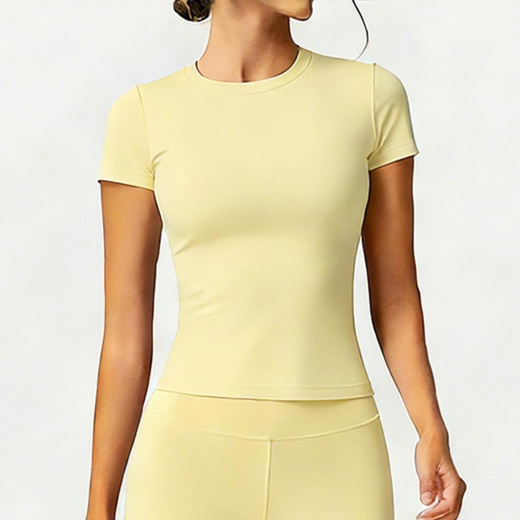 Cross-Border Slim Fit Quick Dry Breathable Yoga T-Shirt