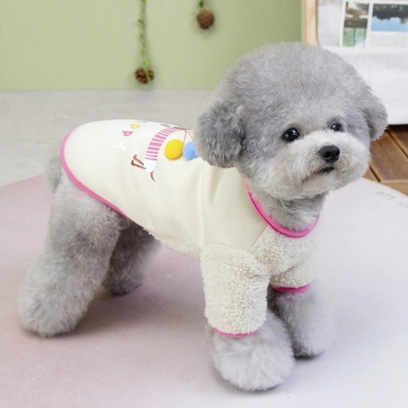 Luxury Cute Dog Clothes Autumn Dog Hoodies Warm Pet Sweater Soft Puppy Pullovers Cartoon Print Cat Vest Pet Shirt Poodle Apparel