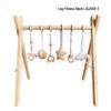 Nordic Wooden Baby Fitness Rack with Decorative Ornaments and Toy Bells