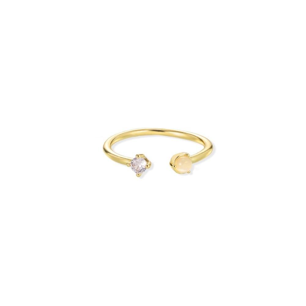 Romantic Zirconia Birthday Rings Gold Fashion Jewelry New Opening Rings  Party May