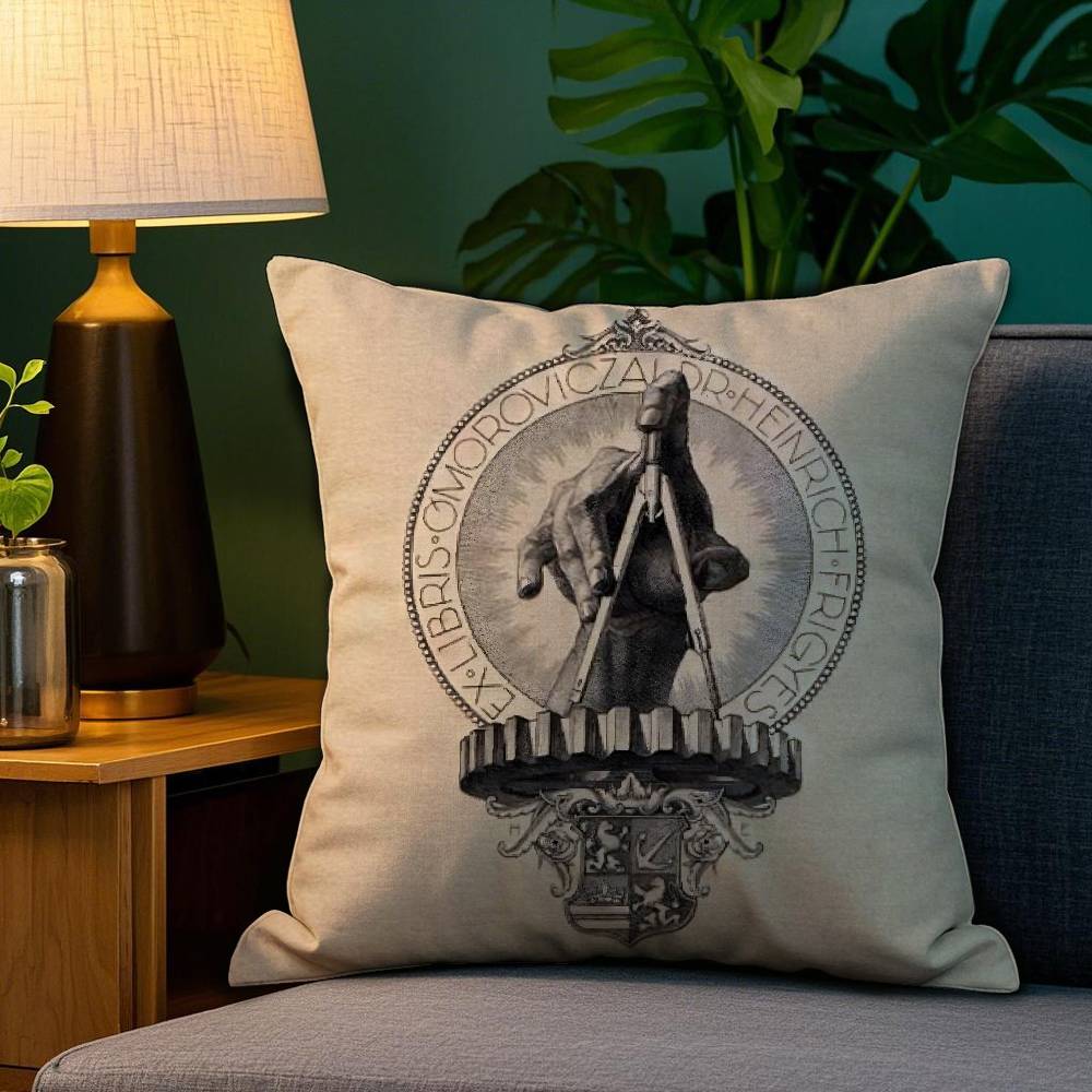 F-Freemason Painting Pillow Case Plush Fabric Soft Double Sided Print Sofa Cushion Cover Throw Pillow Covers