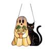 Halloween Suncatcher Stained Glass Window Hanging Light Catcher Ornaments Acrylic Ghost Black Cat Craft for Wall Window Decor