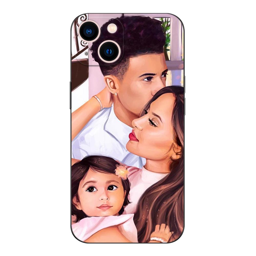 Black Tpu Case For Motorola Moto G31 G40 Fusion G41 G50 G51 edge30 G10 G20 G30 G100 5G G22 Mom Dad Baby family