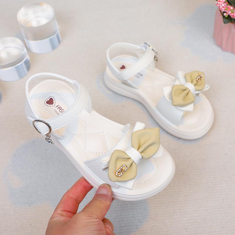 

Summer Girls Princess Sandals Soft Sole Beach Shoes for Middle Big Kids 27 белый