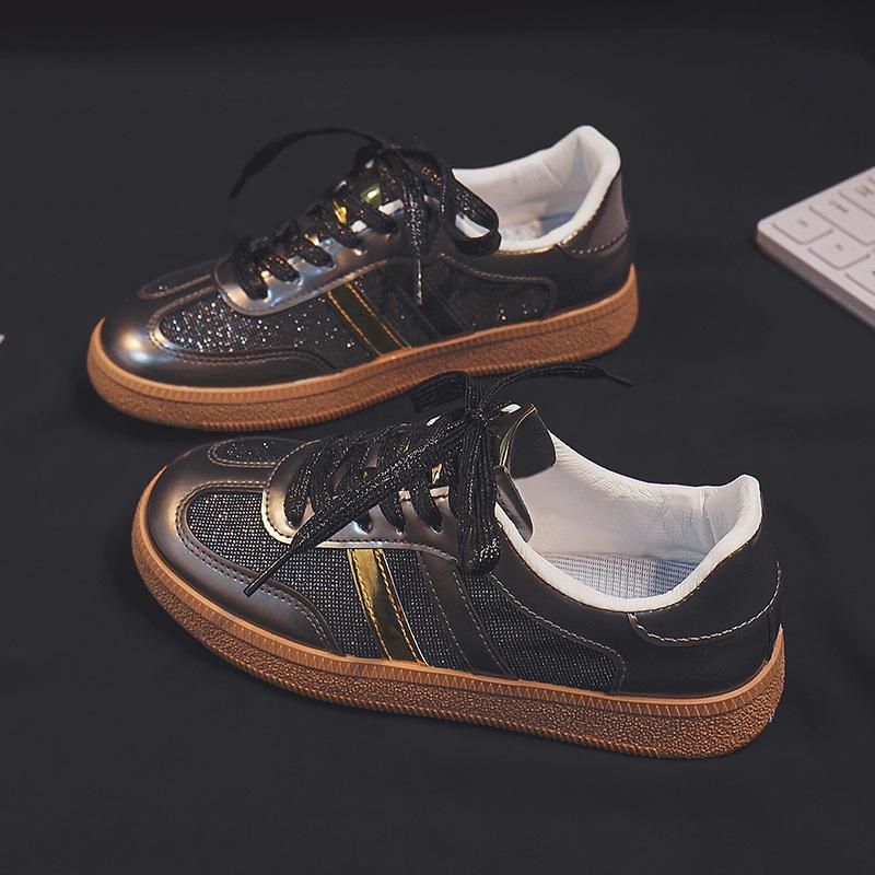 

Весенние и осенние новые туфли женские универсальные белые туфли сетчатые дышащие студенческие повседневные спортивные туфли для скейтбординга 40 золотой