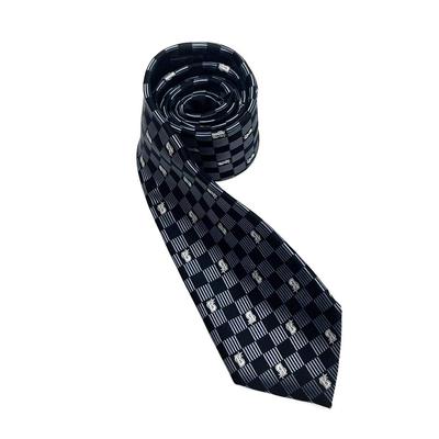 [BayStars] Yokohama DeNA BayStars Professional Baseball Merchandise, Jacquard Woven Necktie, Black Check - 355