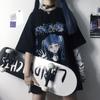 Women T-shirt Harajuku Goth Female Tee Aesthetic Loose Punk Dark Grunge Ladies Gothic Top T-shirts Clothes Y2k Streetwear