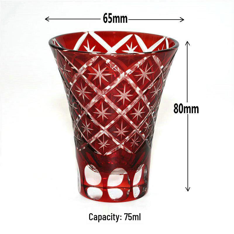 

Japanese Edo Kiriko Style Handmade Glass Sake Cup