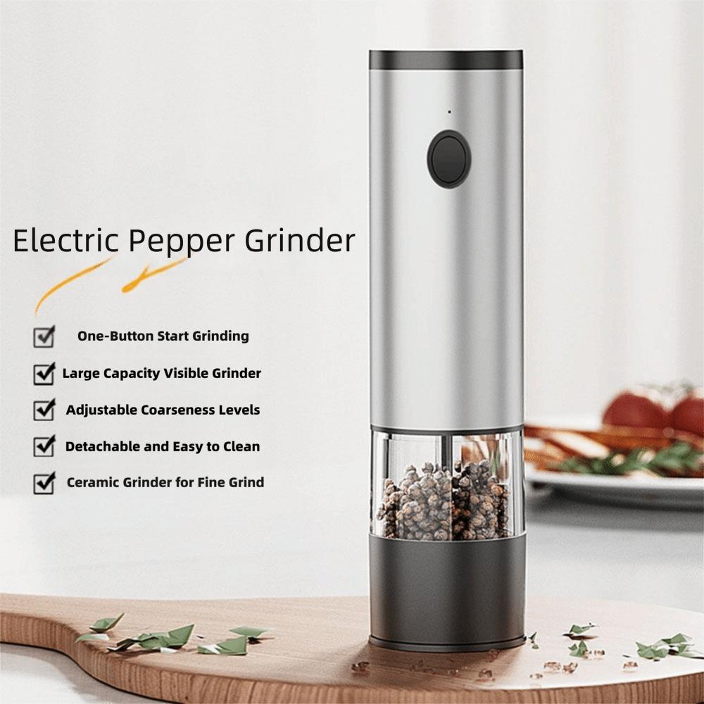 USB Rechargeable Salt Pepper Mill Large Capacity Auto Spices Grinders Kitchen Tool
