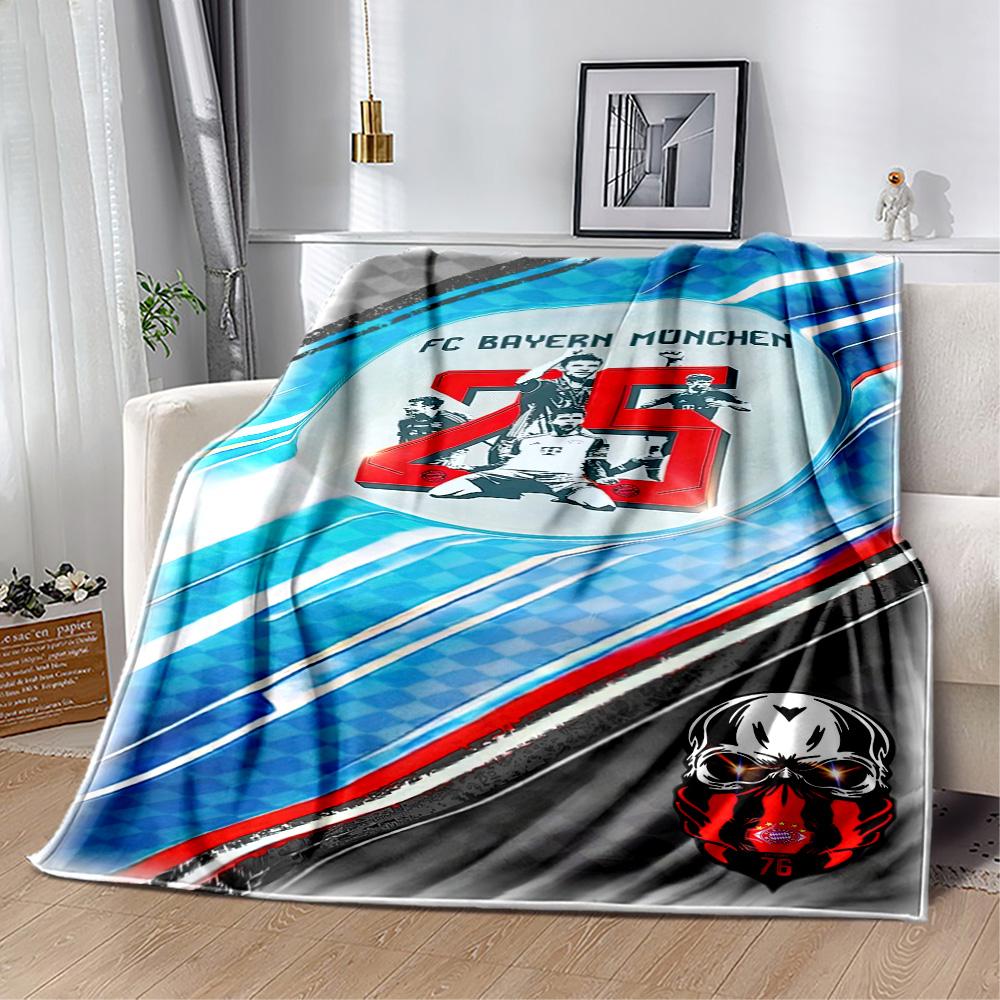 Bayern Munich Blanket Warmthful Decor Perfect for Office Chair Livingroom Seaside Four Seasons Universal Playful Design
