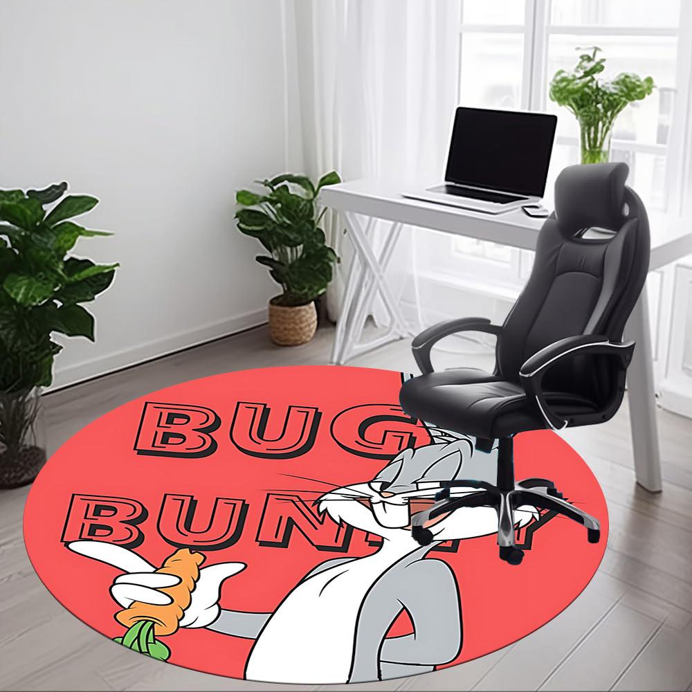 1pc Bugs Bunny Looney Tunes Office Round Area Rug, Under Office Chairs Bedroom Living Room Home Decor, Room Decoa1016158