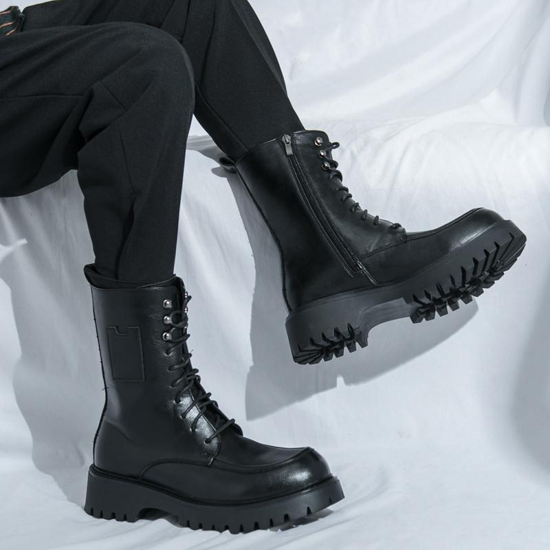 Cizme Bărbați Retro Punk cu Platformă cu Talpă Groasă Cizme Jocheu Stil Stradal Cizme Motociclist Cool Cizme Înalte Mărimi Mari