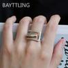 Minimalist 925 Sterling Silver Width Rings For Women Trendy Creative France Gold Plated Elegant Bride Jewelry Gifts
