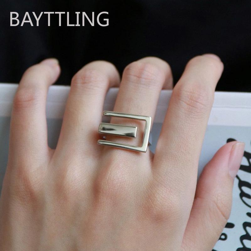 Minimalist 925 Sterling Silver Width Rings For Women Trendy Creative France Gold Plated Elegant Bride Jewelry Gifts