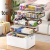 Portable Multifunctional Art Painting Toolbox: Multi-layer Plastic Storage Case for Watercolor, Chinese Painting Pigments, and Pencils