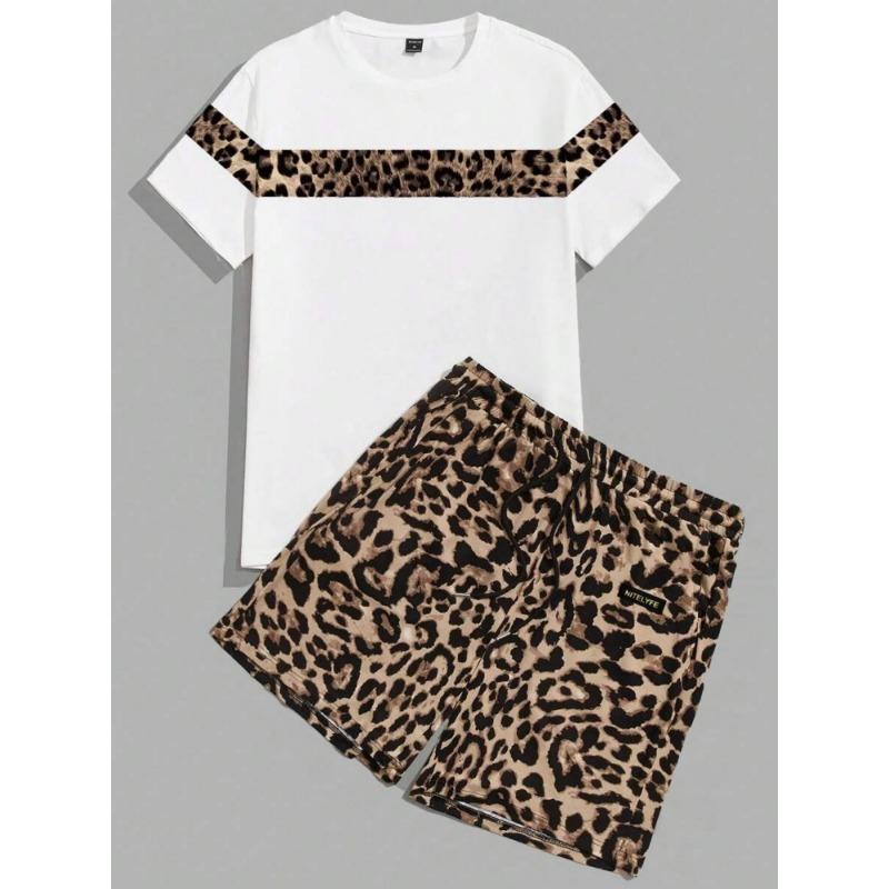 Summer Daily Men's Casual Shorts 3D Black And White Printed Men's T-shirt Shorts Set Urban Street Men Fashion Short Sleeves