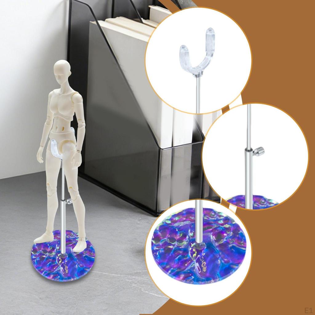 1/12 BJD Doll Stand Adjustable Height Premium Action Figure Sturdy Durability Portable