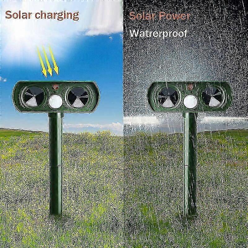 Solar Ultrasonic Cat Repeller Outdoor Cat Repeller Adjustable Sensitivity And Frequency Ultrasonic Cat Repeller Repel Pests Garden Protector