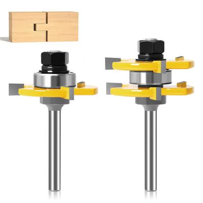 Special 2-Piece Woodworking Milling Cutter Set, Puzzle Cutter Floor Cutter Woodworking Cutter 2-Piece Set Mortise Cutter