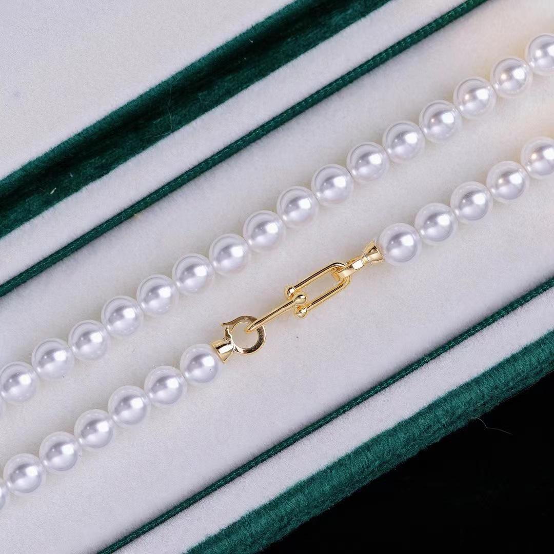 

S925 Silver Single Row Pearl Necklace & Bracelet Clasp - DIY Pearl Accessories in Gold/Silver 8538 One Silver Clasp