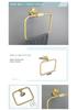 Brushed Gold 304 Stainless Steel Bathroom Set: Knurled Towel Rack, Towel Bar, Paper Holder, and Coat Hook