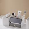 1 Stück Desktop-Taschentuchbox mit Handyhalter Kosmetik-Organizer Multifunktional Wohnzimmer Schubladentyp Fernbedienungs-Organizer