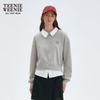 Teenie Weenie Women's Bear Polo Collar Spliced Sweatshirt