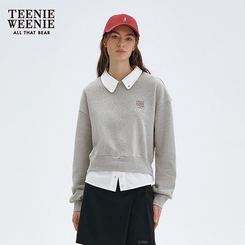

Teenie Weenie Women s Bear Polo Collar Spliced Sweatshirt M
