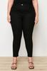 Women's Style Plus Size Black Non-Fading High Waist Flexible Skinny Jeans
