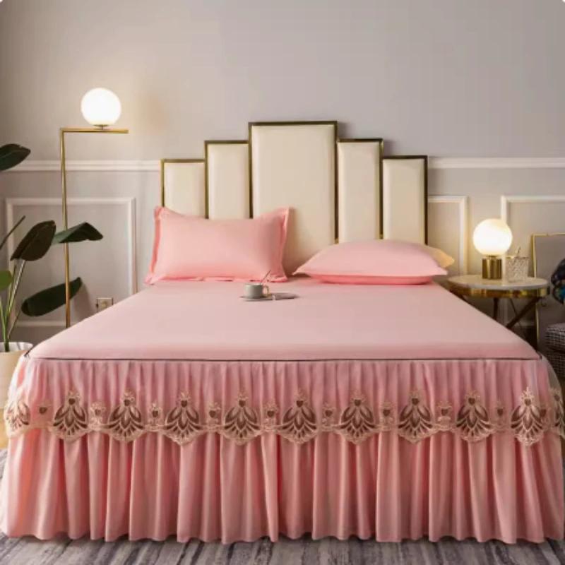 3-piece European Style New Lace Lace Bed Skirt Single Piece Anti Slip and Dust-proof Skirt Style Bed Cover Xi Mengsi Bed Cover