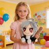 Kawaii Evil Smile Anime Boy Plush Toy, Soft Cuddly Stuffed Figure With Knife Accessory, Ideal Gift For Manga Lovers
