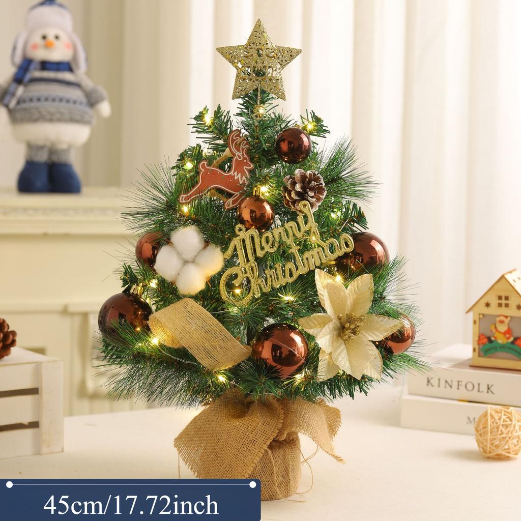 Christmas Decoration Desktop Christmas Tree Home 45CM60CM Ornament Mini Plush Tree Simulation Tree Package