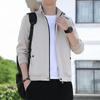 Men's Autumn Casual Stand Collar Jacket Thin Jacket Pure Color Loose Jacket Fashionable Jacket for Men