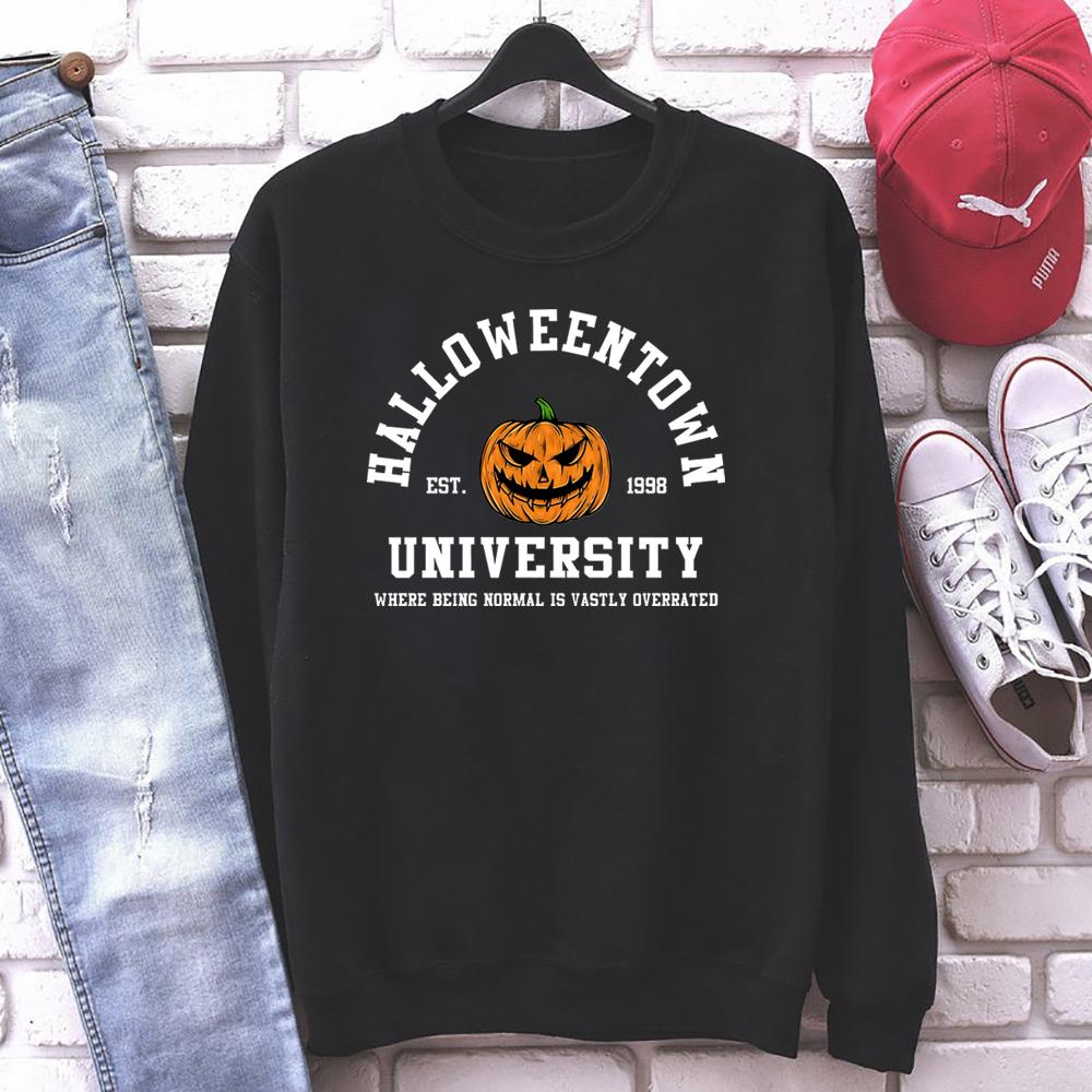 

Вінтажна толстовка Halloweentown Halloweentown Est 1998 Пуловер Funny Halloween Town Fall Hoodies Толстовки Pumpkin Halloween 3XL чорний