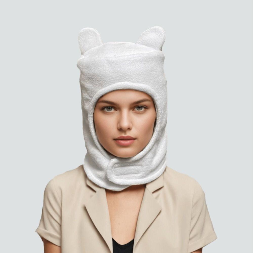 Thick Warm Balaclava Face Mask Windproof Hooded Scarf Stylish Bear Ears Balaclava  Cold Weather