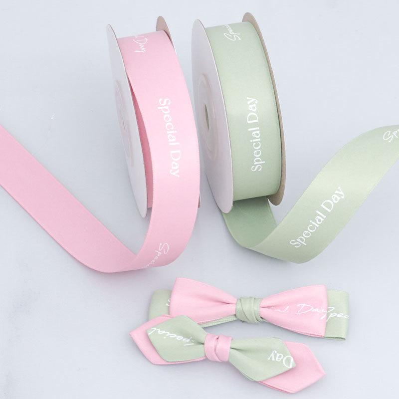 Elegantes Alphabet Doppelseitiges Mattes Polyesterband Mattes Kuchenband Blumenkopfschmuck Handtasche Einfarbiges Band Dekoration Heimdekoration