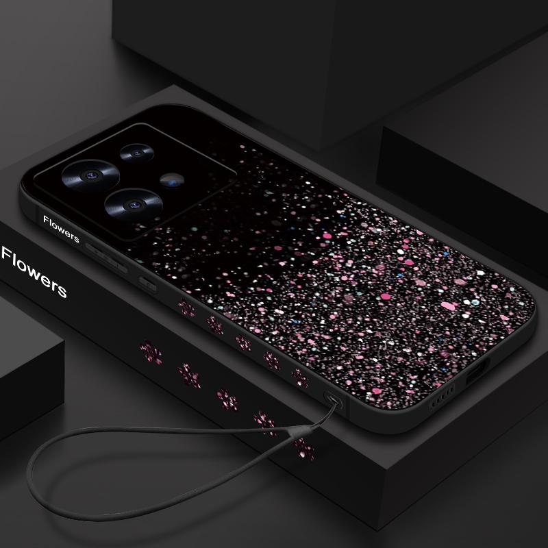 Sequin Pattern Lanyard Phone Case For Xiaomi Poco F6 X6 X5 13T Pro Redmi Note 13 14 4G 15 14 12 13 Pro Plus 5G Soft TPU Cover