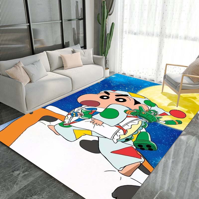 Cute Cartoon Crayon Shin-chan Rug, Suitable for Children's Play Areas, Non-slip Floor Mats, Bedrooms, Living Rooms, Sofas, and 1
