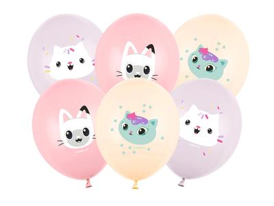 Strong Latex Balloons Gabby's Cat House Pastel Mix 30 Cm 6 Pcs