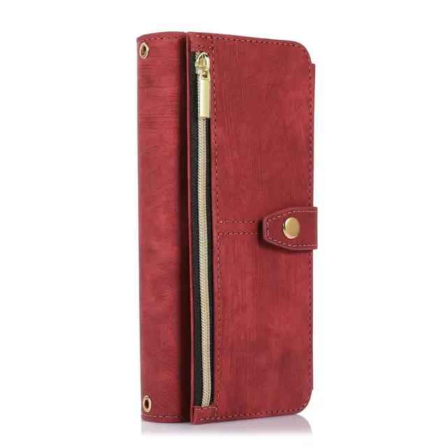 

Кожаный чехол-кошелек на молнии с слотом для карточек для телефона Samsung Galaxy Z Fold 5 Fold 4 3, защита экрана с функцией подставки For Galaxy Z Fold 4
