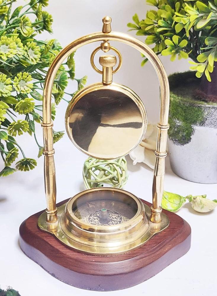 Antique Desk Clock Vintage Table Top Antique Brass Decorative Gift
