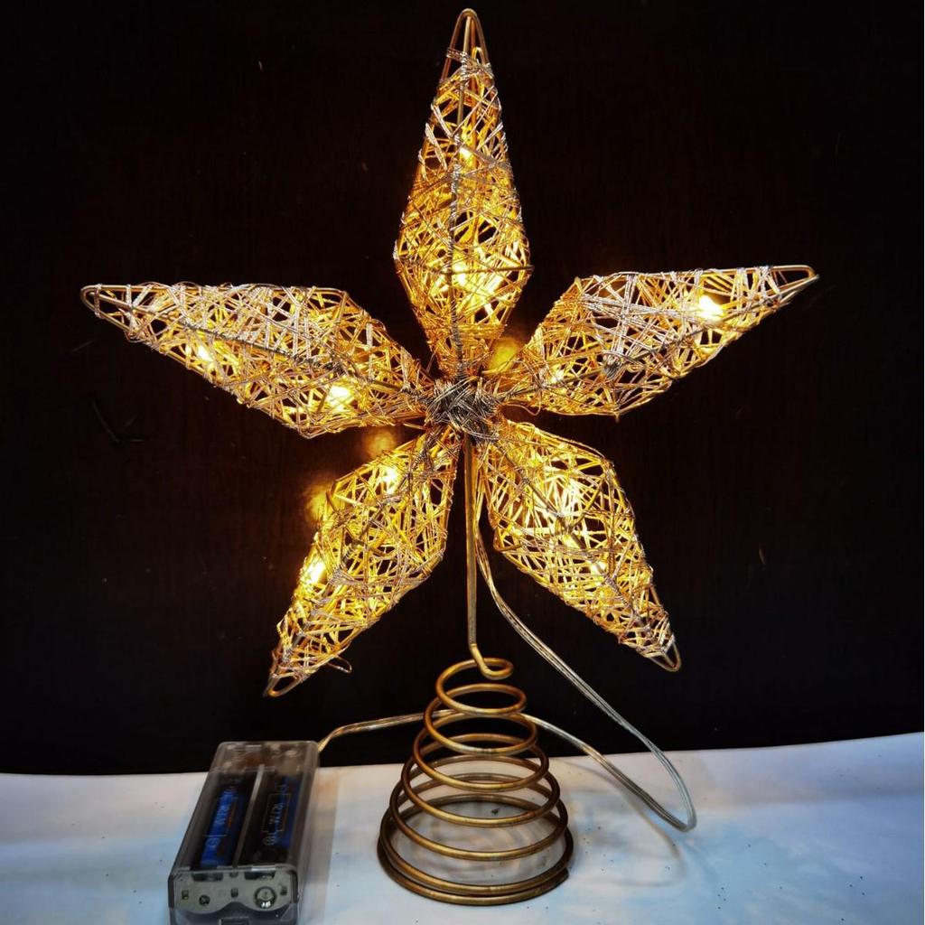 2025 Glittering Five-Point Tree Top Star Light for Christmas Trees