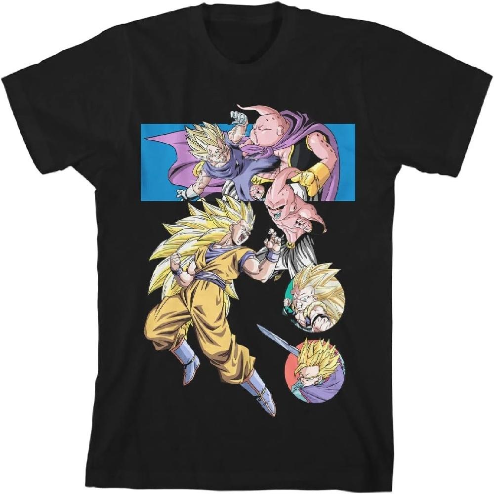 Dragon Ball Z Majin Buu Vs Gohan Goku Trunks And Vegeta Youth Black T-shirt S