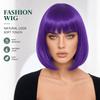 European & American Women's Bob Cut Wigs with Bangs - Short, Colored, Anime-Inspired Headwear for Halloween