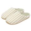Striped cotton slippers autumn and winter versatile bag head semi-indoor home plush warm wear-resistant cotton shoes